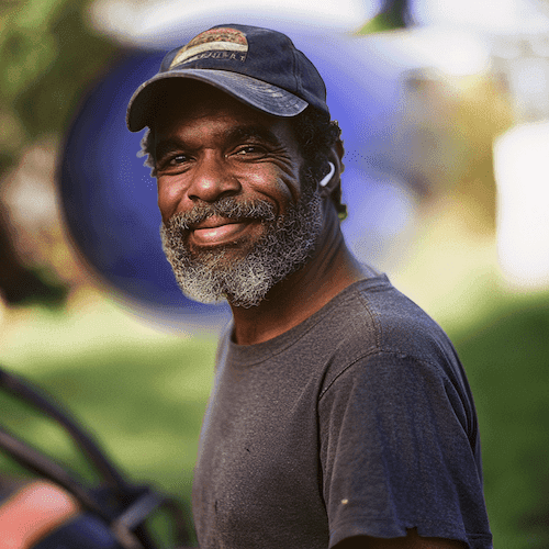 Person in peaceful state outdoors
